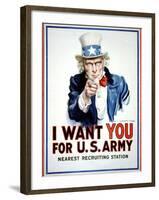 I Want You for the U.S. Army-James Montgomery Flagg-Framed Art Print