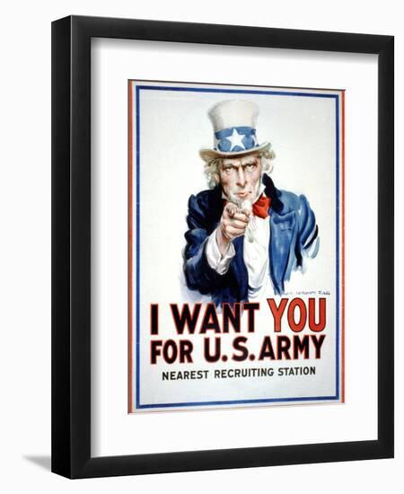 I Want You for the U.S. Army-James Montgomery Flagg-Framed Premium Giclee Print