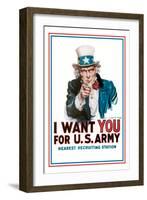 I Want You for the U.S. Army-James Montgomery Flagg-Framed Art Print