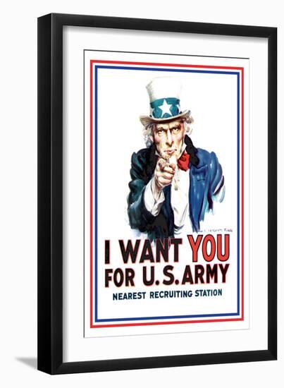 I Want You for the U.S. Army-James Montgomery Flagg-Framed Art Print