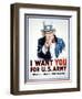 I Want You for the U.S. Army-James Montgomery Flagg-Framed Art Print