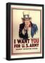 I Want You for U.S. Army Uncle Sam WWII War Propaganda Art Print Poster-null-Framed Poster