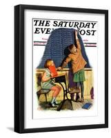 "'I Was Tardy'," Saturday Evening Post Cover, September 27, 1930-Alan Foster-Framed Premium Giclee Print