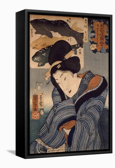 I Wish He Were Here-Kuniyoshi Utagawa-Framed Stretched Canvas