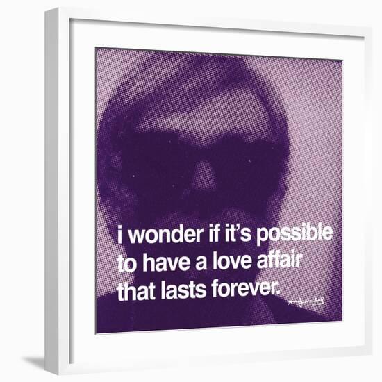 I wonder if it's possible to have a love affair that lasts forever-null-Framed Art Print