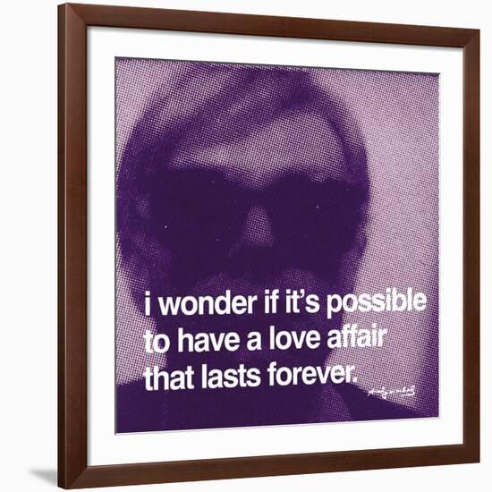 I wonder if it's possible to have a love affair that lasts forever-null-Framed Art Print