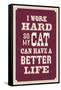 I Work Hard So My Cat Can Have a Better Life-null-Framed Stretched Canvas