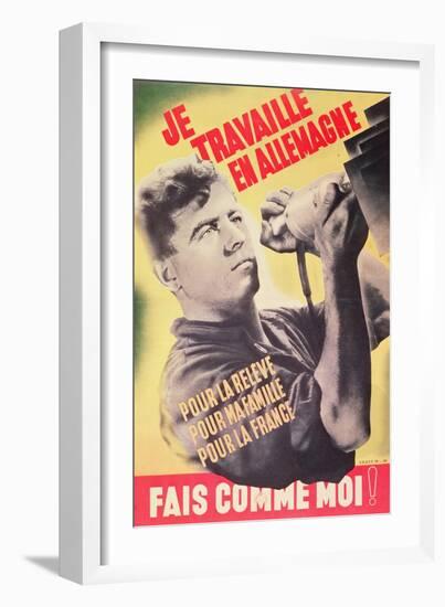 I Work in Germany', Second World War Poster, 1942-43-null-Framed Giclee Print