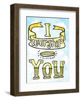 I Worship You - Tommy Human Cartoon Print-Tommy Human-Framed Art Print