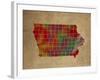 IA Colorful Counties-Red Atlas Designs-Framed Giclee Print