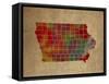IA Colorful Counties-Red Atlas Designs-Framed Stretched Canvas