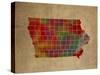 IA Colorful Counties-Red Atlas Designs-Stretched Canvas