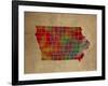 IA Colorful Counties-Red Atlas Designs-Framed Giclee Print