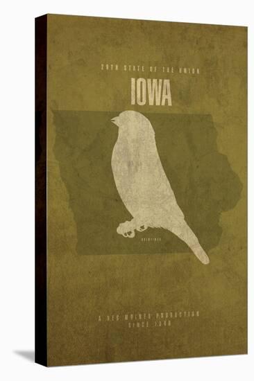 IA State Minimalist Posters-Red Atlas Designs-Stretched Canvas