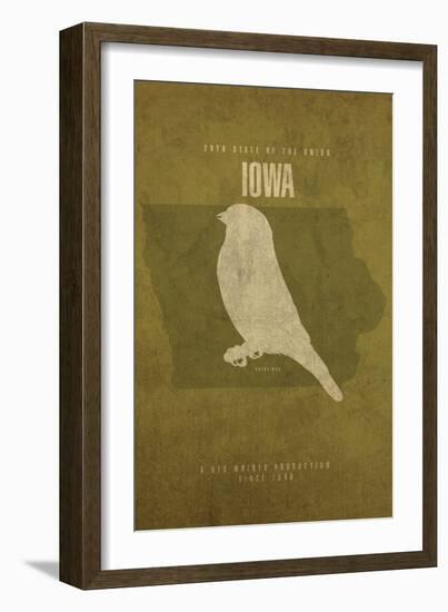 IA State Minimalist Posters-Red Atlas Designs-Framed Giclee Print