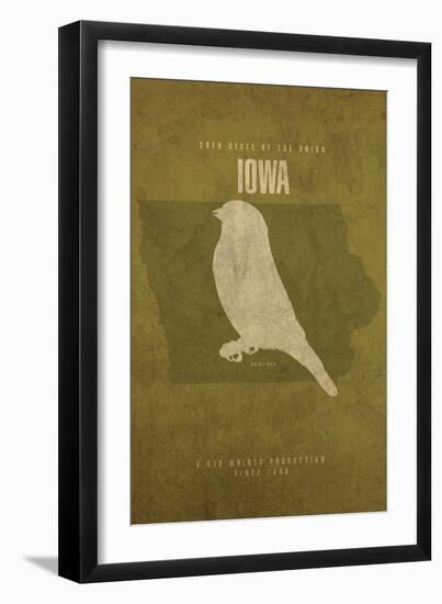 IA State Minimalist Posters-Red Atlas Designs-Framed Giclee Print