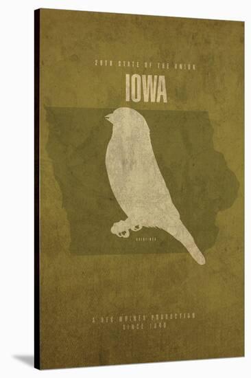 IA State Minimalist Posters-Red Atlas Designs-Stretched Canvas