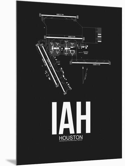 IAH Houston Airport Black-NaxArt-Mounted Art Print