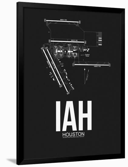 IAH Houston Airport Black-NaxArt-Framed Art Print