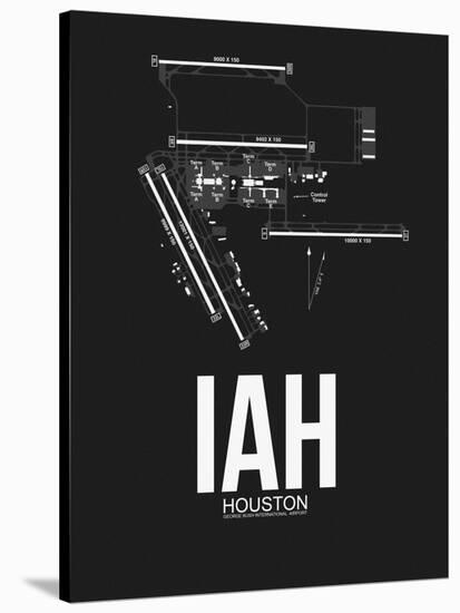 IAH Houston Airport Black-NaxArt-Stretched Canvas