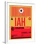 IAH Houston Luggage Tag 1-NaxArt-Framed Art Print