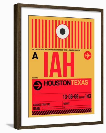 IAH Houston Luggage Tag 1-NaxArt-Framed Art Print