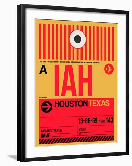 IAH Houston Luggage Tag 1-NaxArt-Framed Art Print