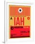 IAH Houston Luggage Tag 1-NaxArt-Framed Art Print