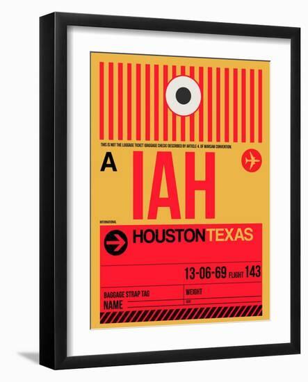 IAH Houston Luggage Tag 1-NaxArt-Framed Art Print