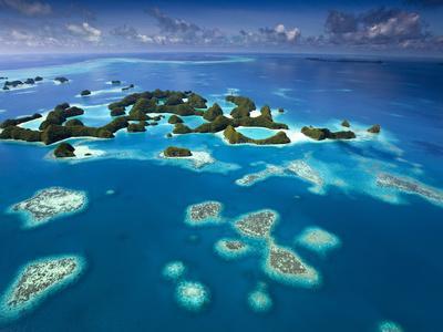Aerial View of Palau known as 70 Mile Islands