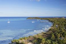 Boat on Blue Lagoon, Nacula Island, Yasawa Islands, Fiji-Ian Trower-Photographic Print