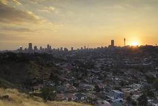 View of skyline at sunset, Johannesburg, Gauteng, South Africa, Africa-Ian Trower-Photographic Print