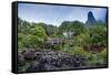 Iao Needle and Grass Shack, Iao Valley State Park, Maui, Hawaii, Usa-Roddy Scheer-Framed Stretched Canvas