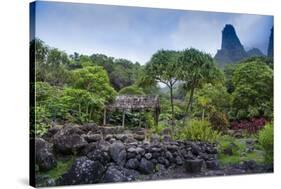 Iao Needle and Grass Shack, Iao Valley State Park, Maui, Hawaii, Usa-Roddy Scheer-Stretched Canvas