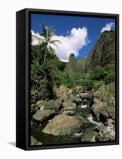 Iao Needle, Iao Valley, Island of Maui, Hawaii, Hawaiian Islands, USA-null-Framed Stretched Canvas