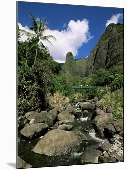 Iao Needle, Iao Valley, Island of Maui, Hawaii, Hawaiian Islands, USA-null-Mounted Photographic Print
