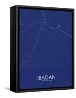 Ibadan, Nigeria Blue Map-null-Framed Stretched Canvas