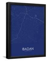 Ibadan, Nigeria Blue Map-null-Framed Poster