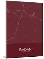 Ibadan, Nigeria Red Map-null-Mounted Poster