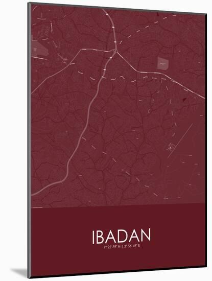 Ibadan, Nigeria Red Map-null-Mounted Poster