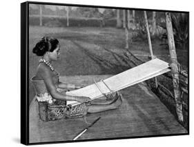 Iban Weaver, Borneo, 1922-Charles Hose-Framed Stretched Canvas