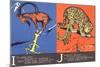 Ibex and Jaguar-null-Mounted Art Print