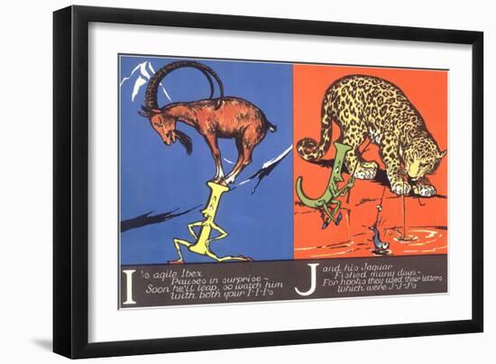 Ibex and Jaguar-null-Framed Art Print