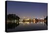 Ibirapuera Park with a Reflection of the Sao Paulo Skyline at Night-Alex Saberi-Stretched Canvas