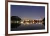 Ibirapuera Park with a Reflection of the Sao Paulo Skyline at Night-Alex Saberi-Framed Photographic Print