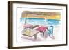 Ibiza Baleares Port Boat and Bar Scene-M. Bleichner-Framed Art Print