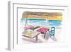 Ibiza Baleares Port Boat and Bar Scene-M. Bleichner-Framed Art Print