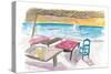 Ibiza Baleares Port Boat and Bar Scene-M. Bleichner-Stretched Canvas
