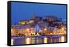 Ibiza Harbour at Night, Ibiza, Balearic Islands, Spain, Europe-Neil Farrin-Framed Stretched Canvas