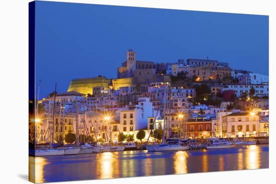 Ibiza Harbour at Night, Ibiza, Balearic Islands, Spain, Europe-Neil Farrin-Stretched Canvas